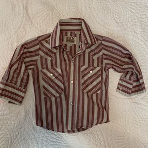 Toddler western pearl snap button down stripped shirt